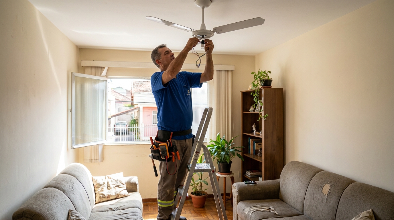 Instalacao de ventilador de teto em Americana‑SP